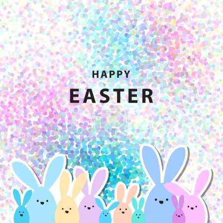 Ilustración de Tarjeta de Pascua - familia del conejo - Imagen libre de derechos