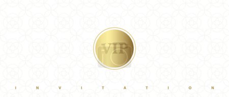Ilustración de Invitación VIP, entrada, importante, plantilla, fondo floral geométrico - Imagen libre de derechos