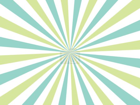 Illustration for Sun rays background template, sunbeam, white, blue and green tones - Royalty Free Image