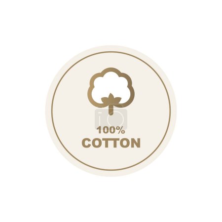 Illustration for Cotton label - design element, 100%, sticker, tag - Royalty Free Image
