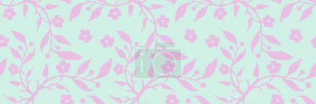 Illustration for Washi tape design, seamless floral pattern background, blooming, bursting, banner, tag, label - Royalty Free Image