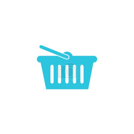 Illustration for Shopping basket icon, blue icon, symbol on white background - Royalty Free Image