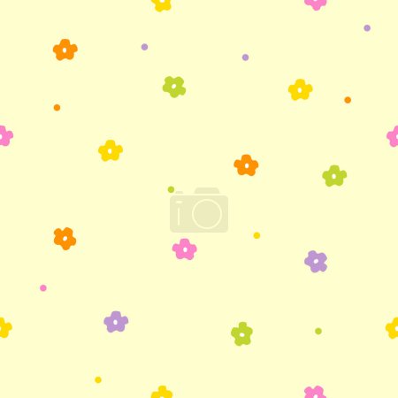 Illustration for Seamless floral pattern, light yellow background - Royalty Free Image