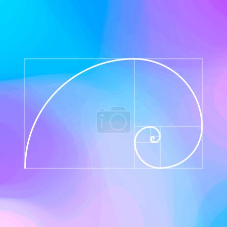 Illustration for Golden ratio-proportion, Fibonacci sequence, golden spiral - Royalty Free Image