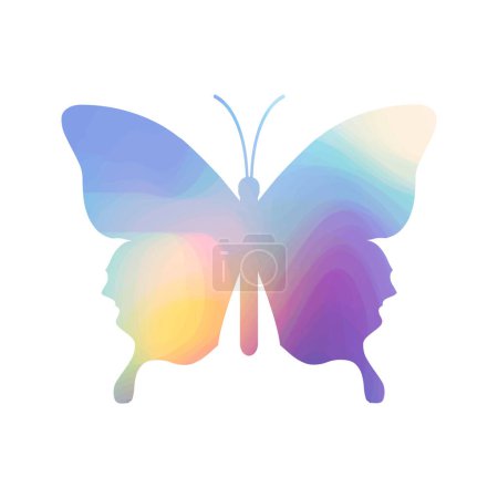 Ilustración de Mariposa sobre fondo blanco, colorido, elemento de diseño. - Imagen libre de derechos