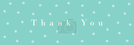 Illustration for Thank you banner, card, with floral deco - Royalty Free Image