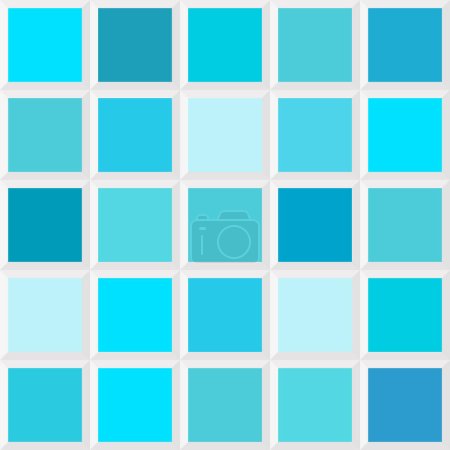 Téléchargez les illustrations : Bleu Caraïbes, palette de couleurs des carreaux, élément de conception - en licence libre de droit