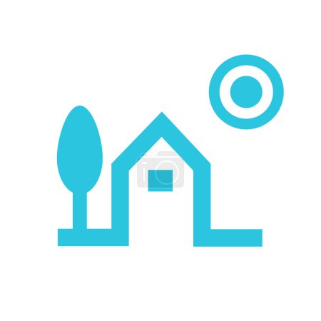Ilustración de Casa, icono de signo de símbolo de inicio, elemento de diseño de bienes raíces, de conjunto de iconos azules - Imagen libre de derechos