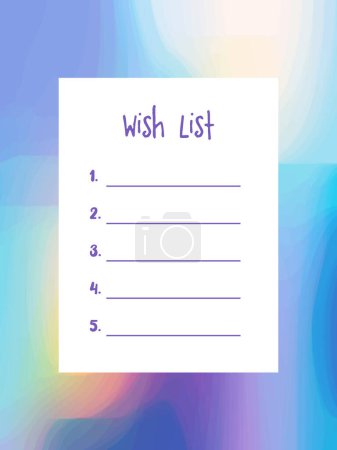 Téléchargez les illustrations : Modèle de liste de souhaits. Imprimable - en licence libre de droit