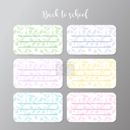 Illustration for Notebook labels, Back to school, Set of stickers - Royalty Free Image
