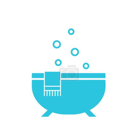Ilustración de Icono de bañera de hidromasaje, de conjunto de iconos azul. - Imagen libre de derechos