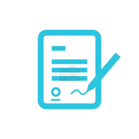 Ilustración de Contrato de empleo icono, símbolo, aplicación de trabajo, de azul icono conjunto - Imagen libre de derechos
