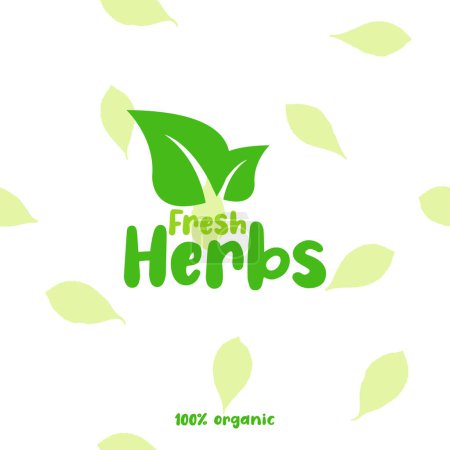 Illustration for Fresh herbs, graphic design for sticker, tag, label - Royalty Free Image