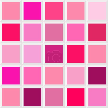 Ilustración de Sombra de rosa, tonos de color, patrón sin costuras, esquema de diseño de color de la paleta de azulejos, azulejo decorativo, elemento de diseño - Imagen libre de derechos