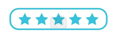 Téléchargez les illustrations : Étoiles d'évaluation, Cinq étoiles icône de notation examen - signe d'évaluation, de l'icône bleue ensemble - en licence libre de droit