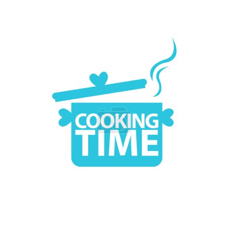 Illustration for Time for Cooking icon. Blue icon on white background. From blue icon set. - Royalty Free Image