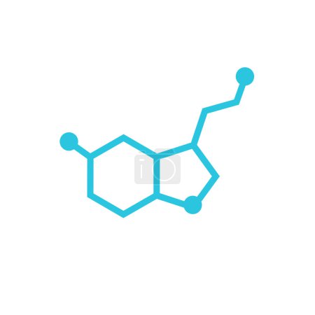 Illustration for Serotonin ancient molecule symbol. From blue icon set. - Royalty Free Image