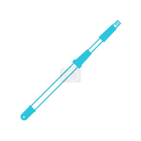 Illustration for Telescopic extension threaded pole icon. Broom handle. From blue icon set. - Royalty Free Image