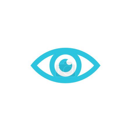 Téléchargez les illustrations : Ouvrez l'icône Eye. Ensemble d'icônes bleues. - en licence libre de droit