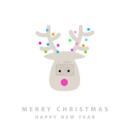 Photo for Christmas deer character greeting card - Royalty Free Image