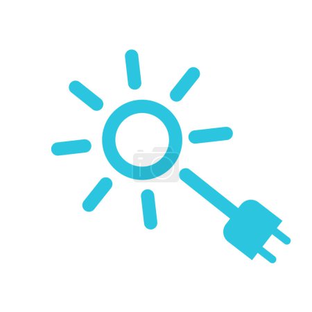 Illustration for Sun energy plug power cabel icon Symbol. From blue icon set. - Royalty Free Image