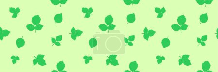 Illustration for Fresh Herbal leaves background, web banner, green seamless pattern background, tag, label decor - Royalty Free Image