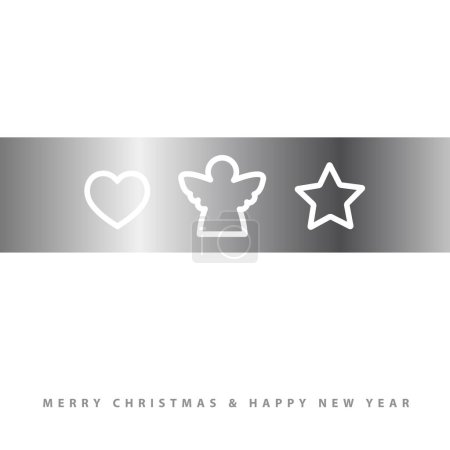 Illustration for Simple christmas, new year greeting card. - Royalty Free Image