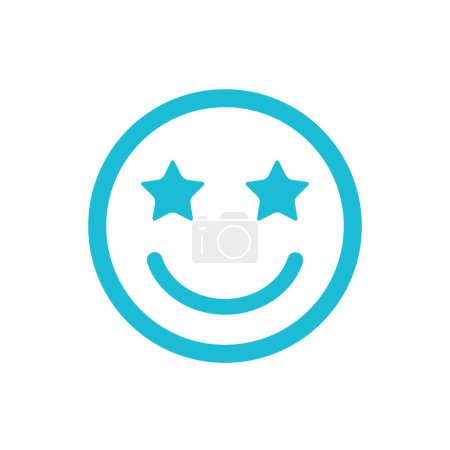 Illustration for Wonderful, cheerful emoji icon. From blue icon set. - Royalty Free Image