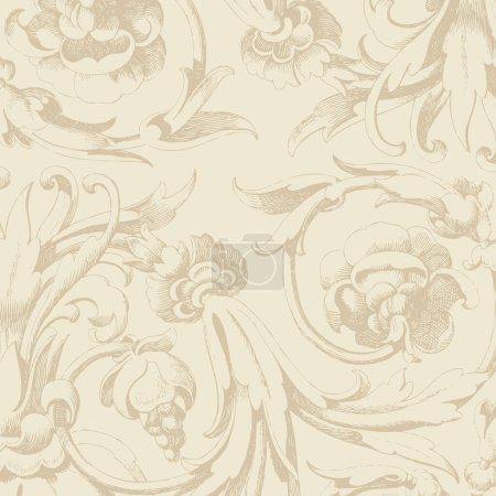 Ilustración de Diseño de fondo de patrón floral histórico - Imagen libre de derechos