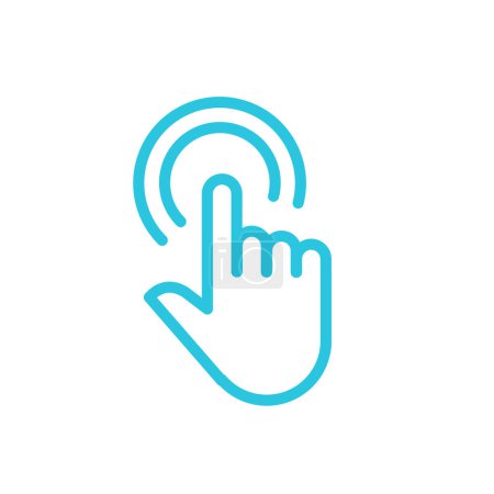 Illustration for Hand click pointer Icon, from blue icon set. - Royalty Free Image