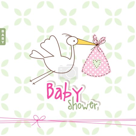 Téléchargez les illustrations : Livraison spéciale bébé, carte d'invitation de douche bébé - en licence libre de droit