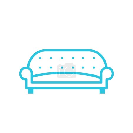 Illustration for Two place sofa couch icon From blue icon set. - Royalty Free Image