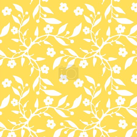 Téléchargez les illustrations : Conception décorative florale jaune, fond - en licence libre de droit