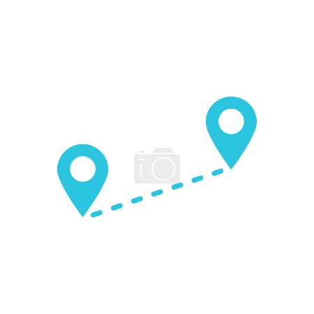 Illustration for Travel distance icon. From blue icon set. - Royalty Free Image