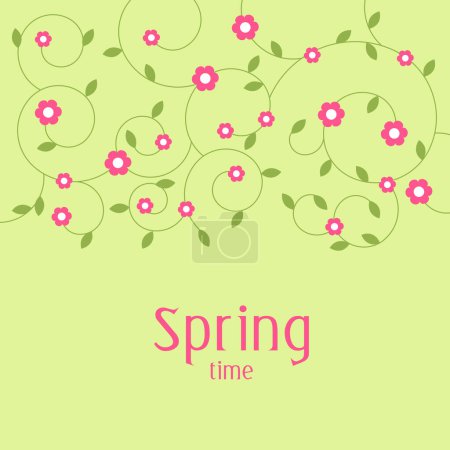 Illustration for Spring flowers decorative background template with copy space - Royalty Free Image
