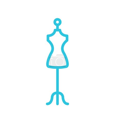 Ilustración de Maniquí. Figura de costura Taylor From blue icon set. - Imagen libre de derechos