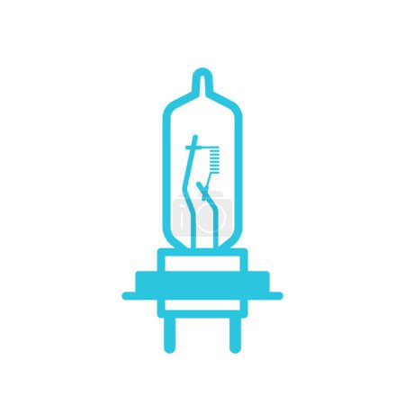 Ilustración de Bombilla de luz del coche, de icono azul conjunto - Imagen libre de derechos
