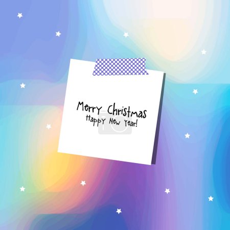 Illustration for Merry Christmas, Happy New Year card. Decorative background. Space background - Royalty Free Image