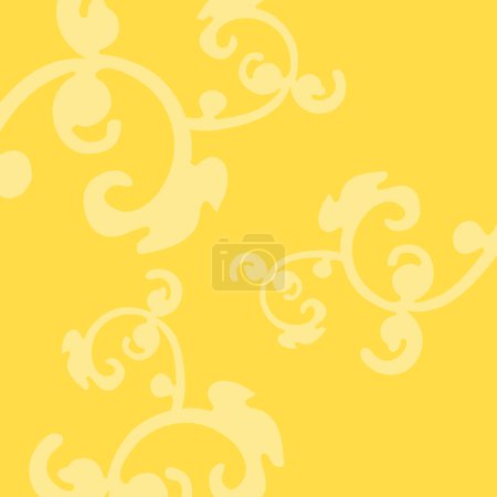 Téléchargez les illustrations : Fond floral jaune - élément design - en licence libre de droit