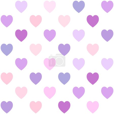 Téléchargez les illustrations : Romantique forme de coeur motif sans couture, fond blanc - en licence libre de droit