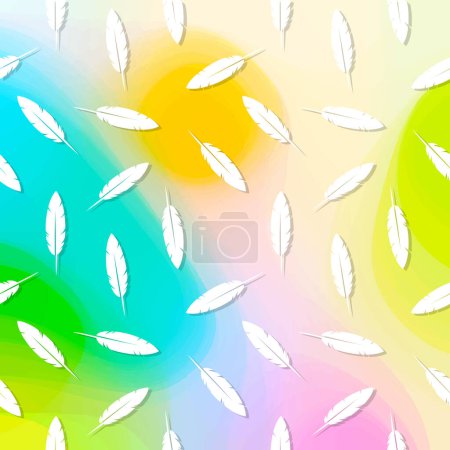 Illustration for Birds white feather decorative background - Royalty Free Image