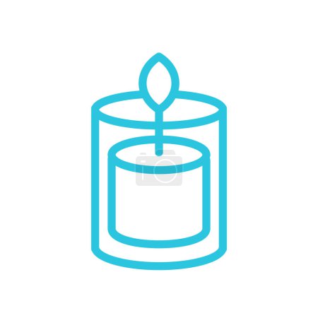 Illustration for Burning Candle in glass jar icon. From blue icon set. - Royalty Free Image