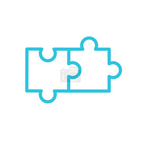Illustration for Coincidence puzzle Icon on white background. Symbol. From blue icon set. - Royalty Free Image