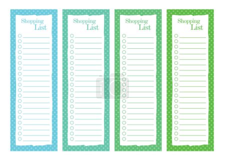 Illustration for Grocery Shopping list template, printable format A4 - Royalty Free Image