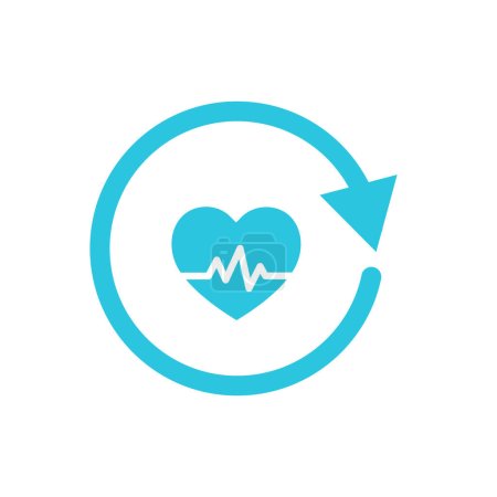 Ilustración de Pulso cardíaco. Vida útil, icono del ciclo de vida. Del conjunto de iconos azules. - Imagen libre de derechos