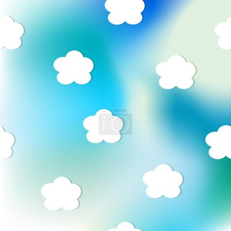 Illustration for White clouds on abstract blue sky - Royalty Free Image