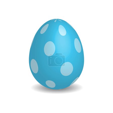 Ilustración de Huevo de Pascua azul simple con puntos blancos - Imagen libre de derechos