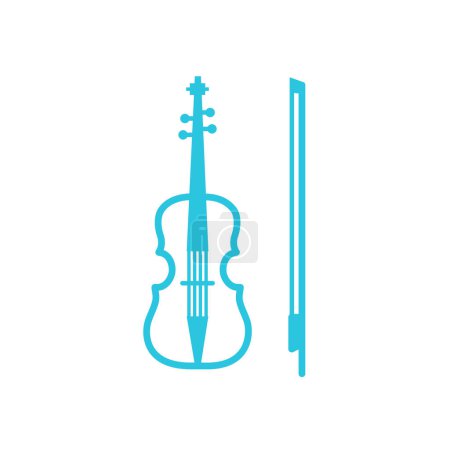 Ilustración de Violín. Del conjunto de iconos azules - Imagen libre de derechos