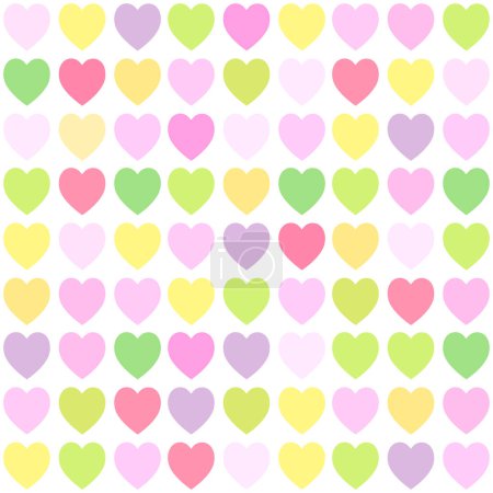 Ilustración de Corazón de San Valentín formas patrón colorido, fondo de San Valentín, patrón sin costuras - Imagen libre de derechos