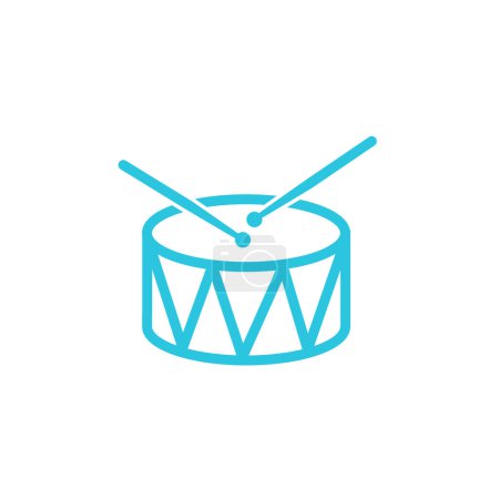 Téléchargez les illustrations : L'icône du tambour. Ensemble d'icônes bleues - en licence libre de droit